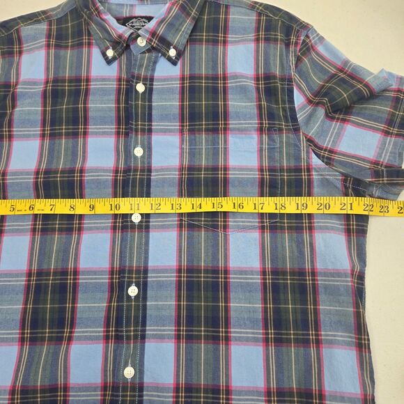 St. John's Bay Comfort Flex No Tuck Button-Down Preppy  Plaid Shirt Men LG Multi - Picture 5 of 8